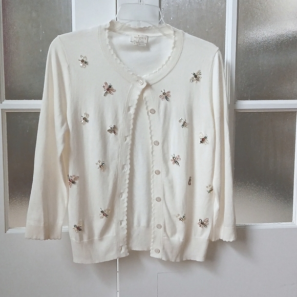 🐝 Rare Kate spade jeweled cardigan 🐝 🐝 - Picture 1 of 7